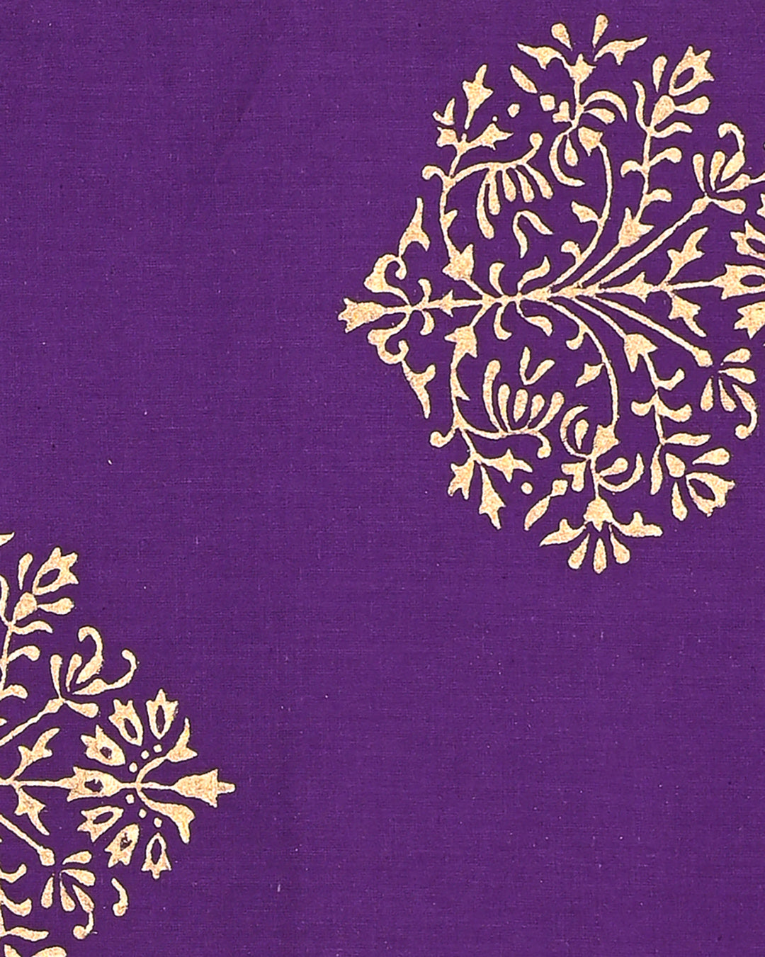 Exclusive Gold floral Hand block printed Cotton Suit With Cotton Dupatta (BSCOTMU57)