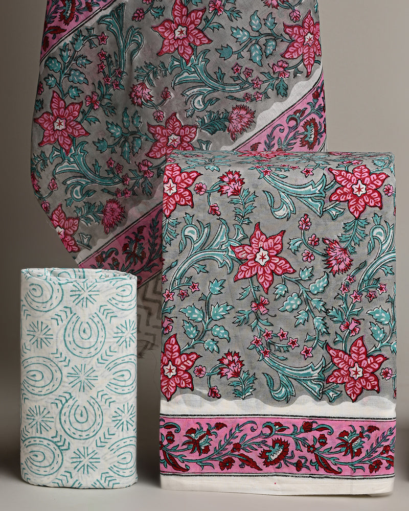 Sober Cotton Suit With Cotton Dupatta