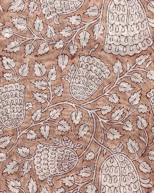 Premium Brown Sanganeri Print Maheshwari Silk Suit Set (BSMAHMA06)