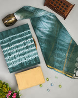 Exclusive  Green and Yellow Hand Block Print Cotton Suit With Kota Dupatta (BSCOTKO26)