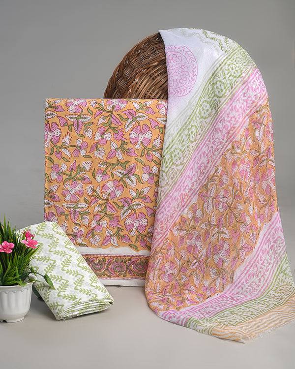 Pure cotton suits sales with chiffon dupatta