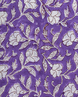 Elegant Purple Hand Block Sanganeri Print Cotton Suit With Chiffon Dupatta (BSCOTCH24)