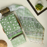 Sanganeri Hand Block Printed Cotton Suit With Kota Doria Dupatta BSCOTKO36