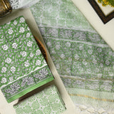 Sanganeri Hand Block Printed Cotton Suit With Kota Doria Dupatta BSCOTKO36