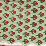 New Green and Red Floral Sanganeri Hand Block Printed Cotton Suit With Kota Doria Dupatta BSCOTKO51
