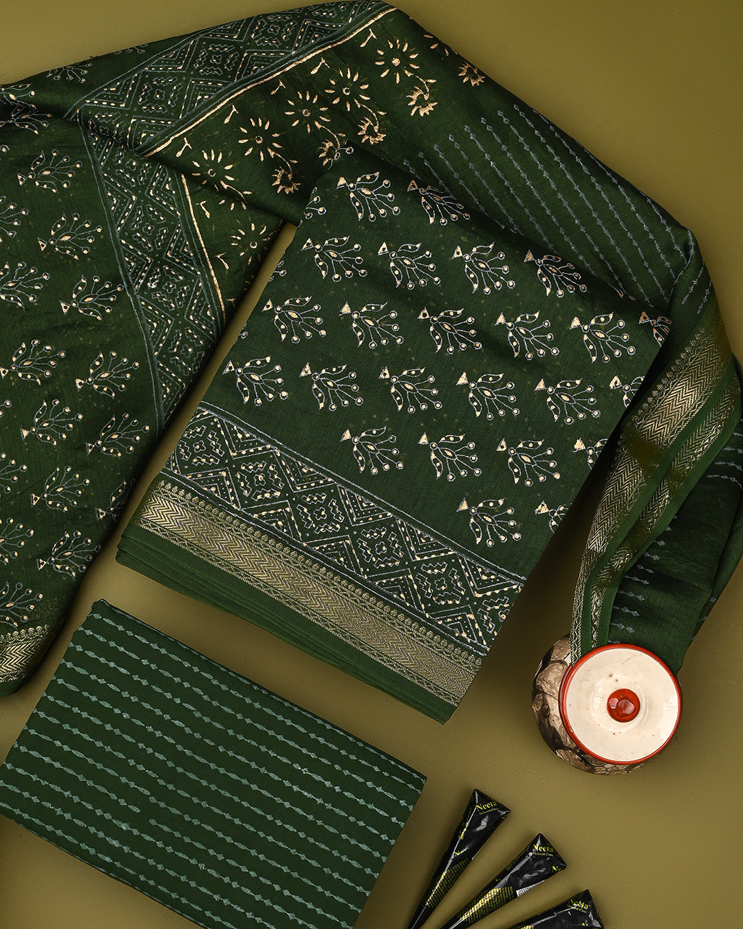 New Exclusive Gold Print Maheshwari Silk Suit (BSMAHMA12)