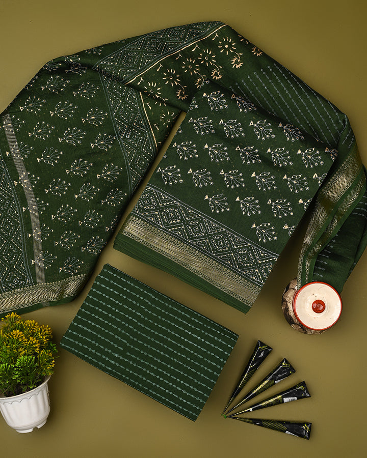 New Exclusive Gold Print Maheshwari Silk Suit (BSMAHMA12)