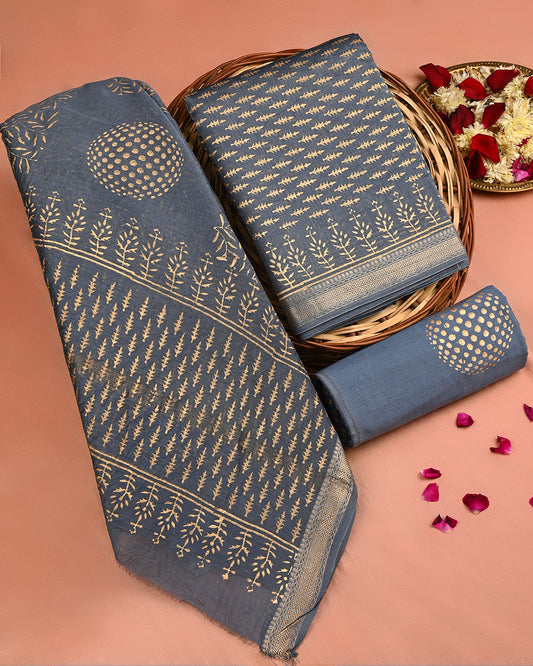 New Exclusive Gold Print Maheshwari Silk Suit (BSMAHMA11)