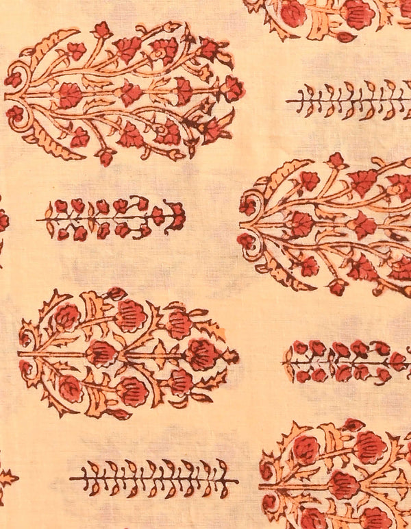 Premium Floral Sanganeri Print Cotton Suit With Chiffon Dupatta (BSCOTCH09)
