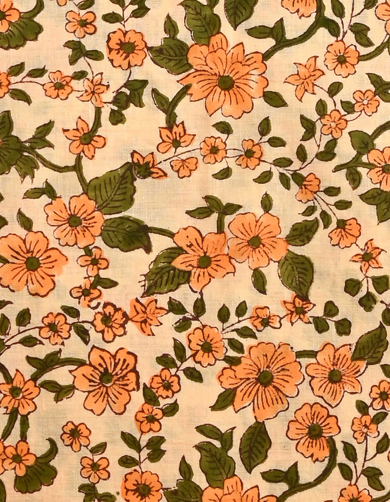 Premium Floral Sanganeri Print Cotton Suit With Chiffon Dupatta (BSCOTCH46)