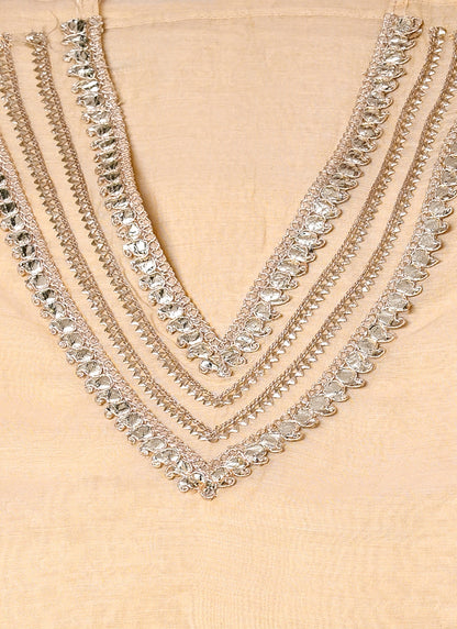 Ivory gulabi chanderi suit set (BSSECH02)