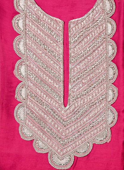 Shahi scallop chanderi unstitched suit set (BSSECH05)
