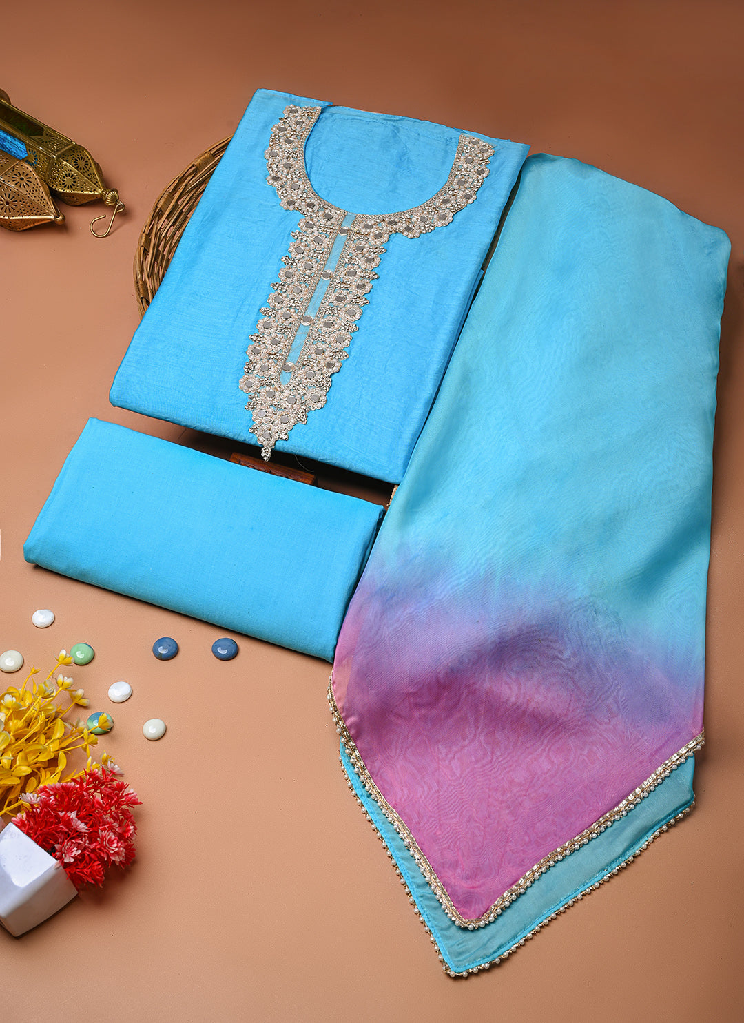 Rang-e-bahar chanderi suit set (BSSECH07)