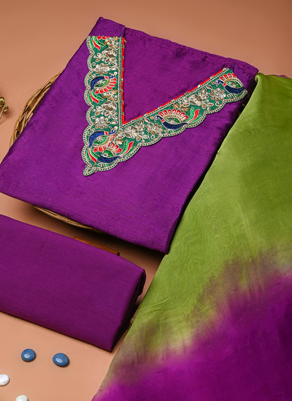 Noor-e-mor chanderi suit set (BSSECH10)
