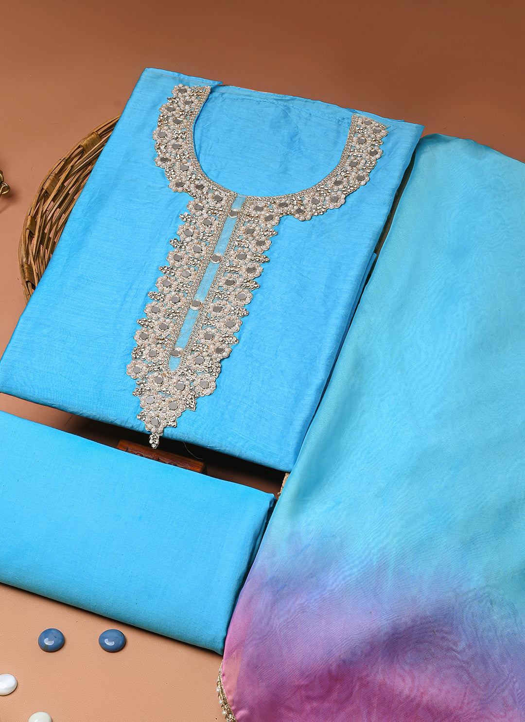 Rang-e-bahar chanderi suit set (BSSECH07)
