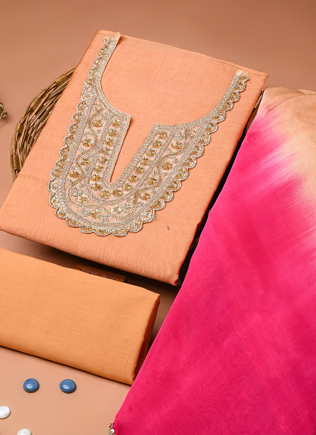 Khwab chanderi suit set (BSSECH09)