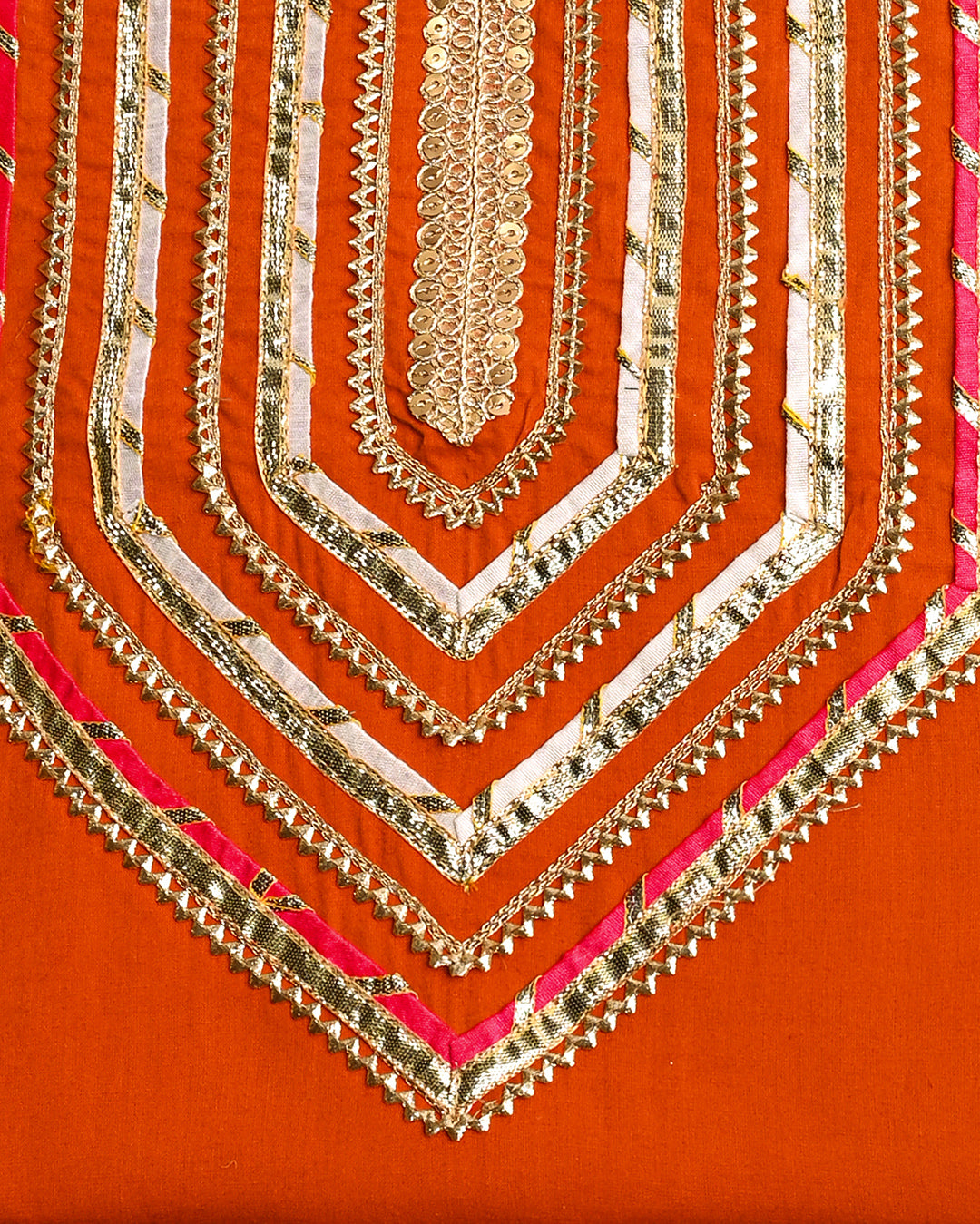 Rajwadi Gota Cotton Unstitched Suit Set (BSSEC12)