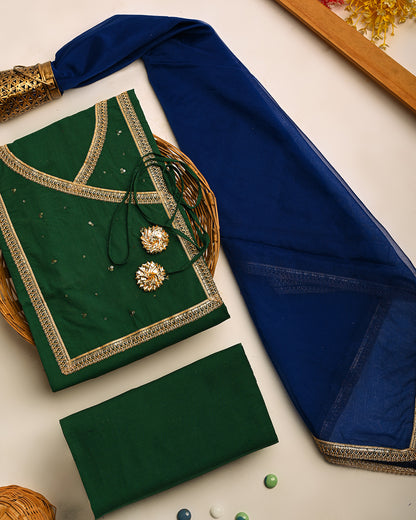 Saawan Shahi Angrakha Unstitched Set (BSSEC14)