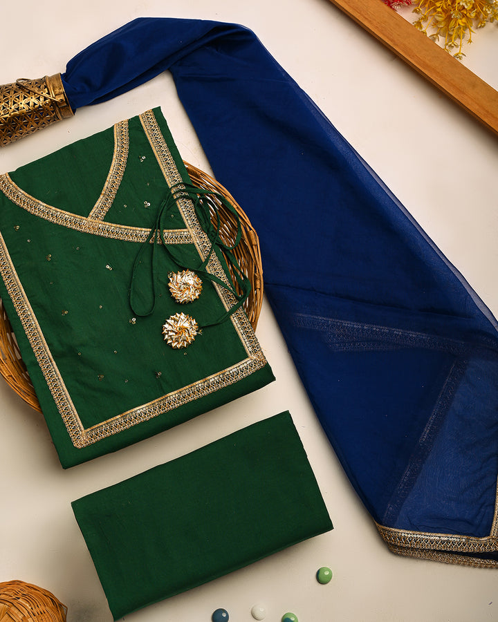 Saawan Shahi Angrakha Unstitched Set (BSSEC14)