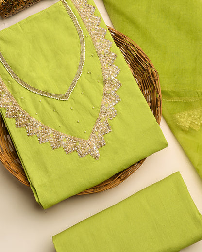 Pista Moti Unstitched Cotton Suit Set (BSSEC19)