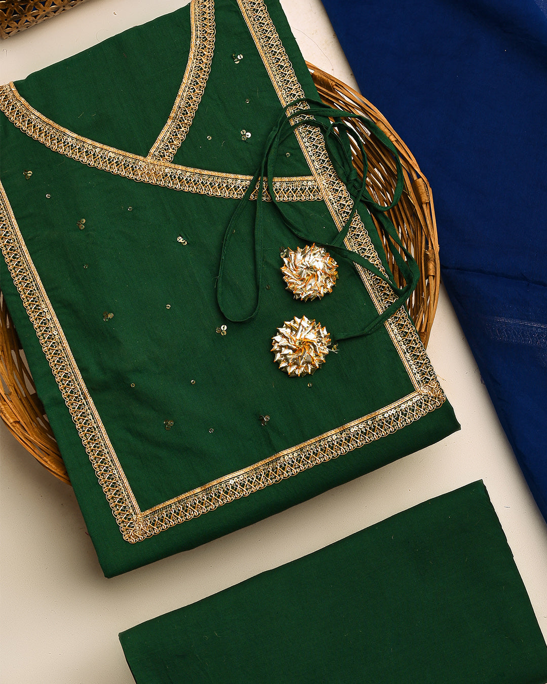 Saawan Shahi Angrakha Unstitched Set (BSSEC14)