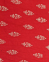 Elegant Red Hand Block Printed Cotton Suit With Organza Dupatta BSCOD37