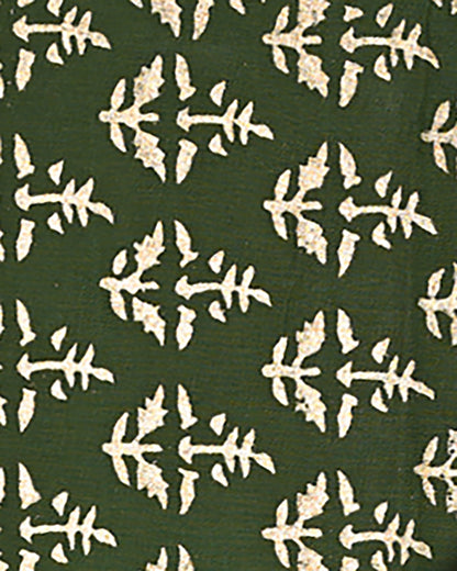 Elegant Green Gold Print Cotton Suit Sets With Kota Doria Dupatta (BSCOTKO75)