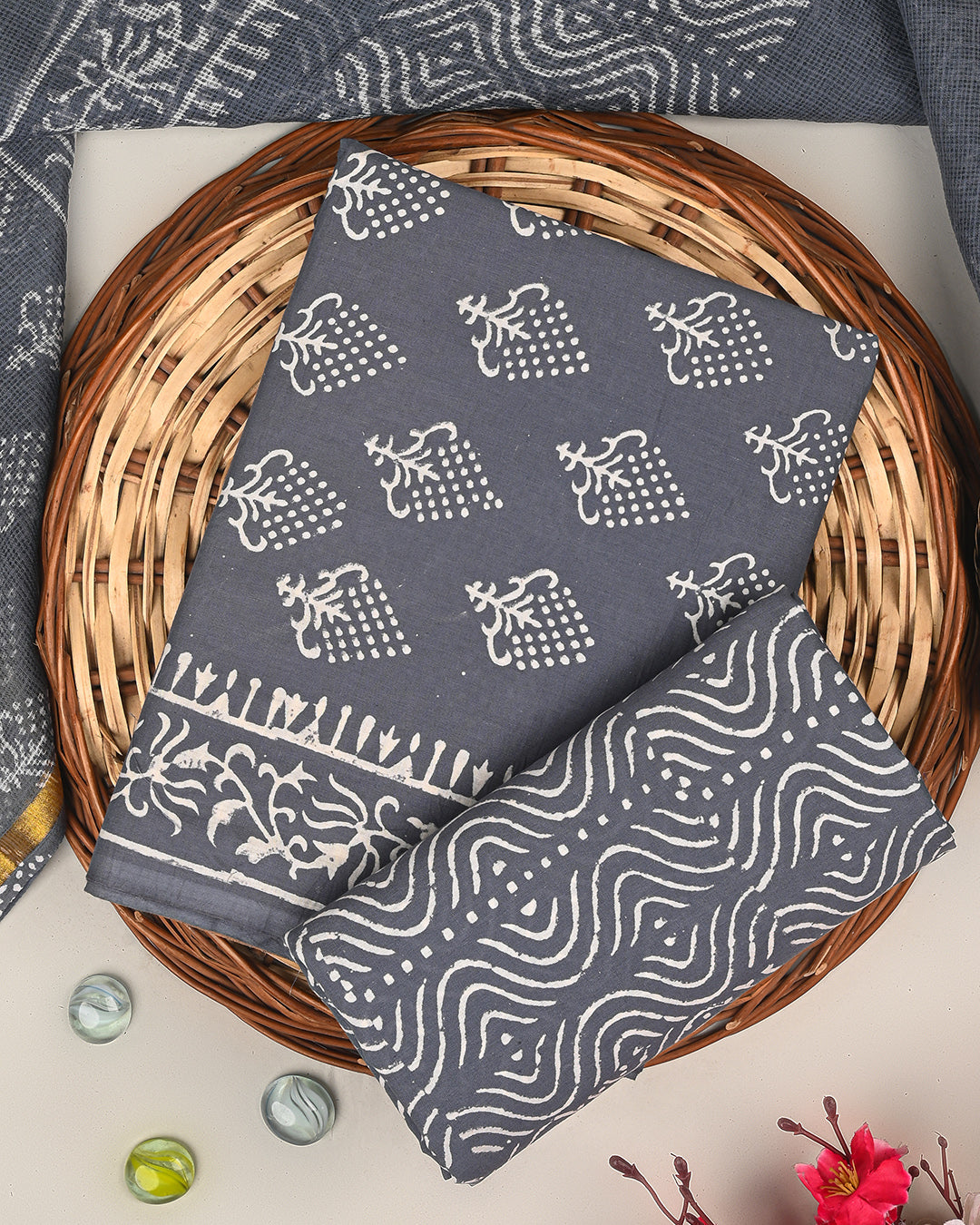 Exclusive Discharge Print Cotton Suit Sets With Kota Doria Dupatta (BSCOTKO68)