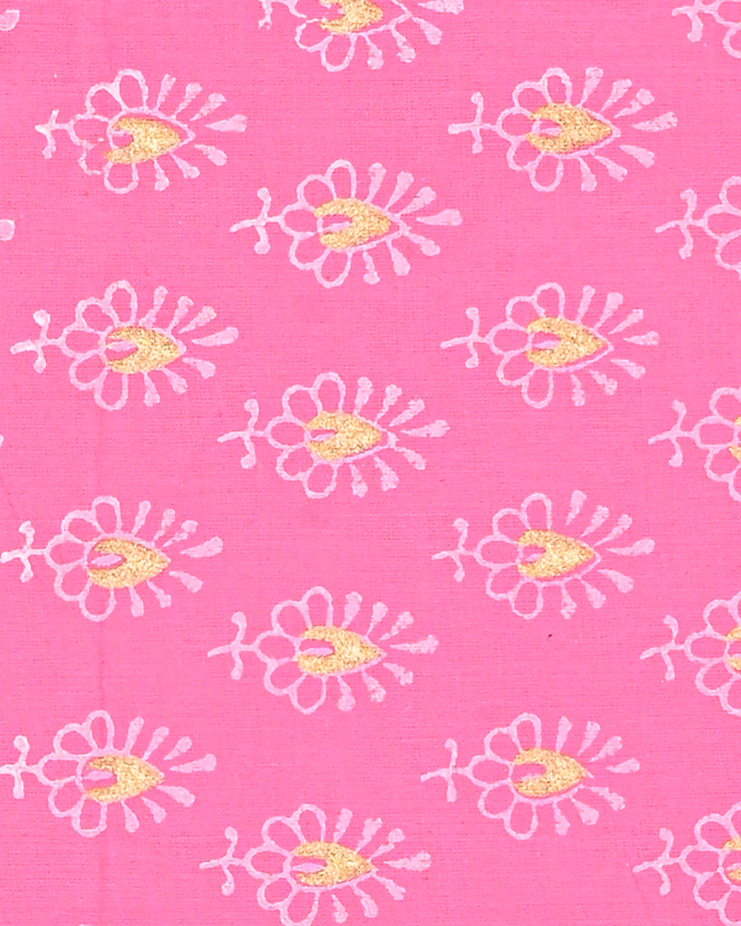 Exculsive Pink Khadi Gold Print Cotton Suit Sets With Kota Doria Dupatta (BSCOTKO69)