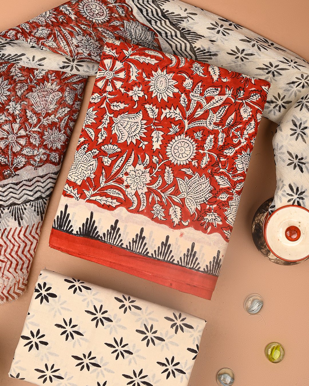 Premium Sanganeri Printed Cotton Suit With Chiffon Dupatta (BSCOTCH89)