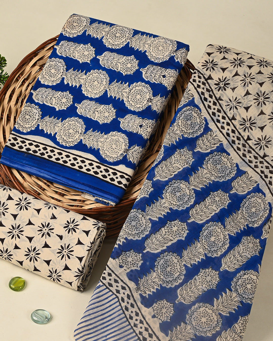 Premium Sanganeri Printed  Cotton Suit With Cotton Dupatta (BSCOTMU95)
