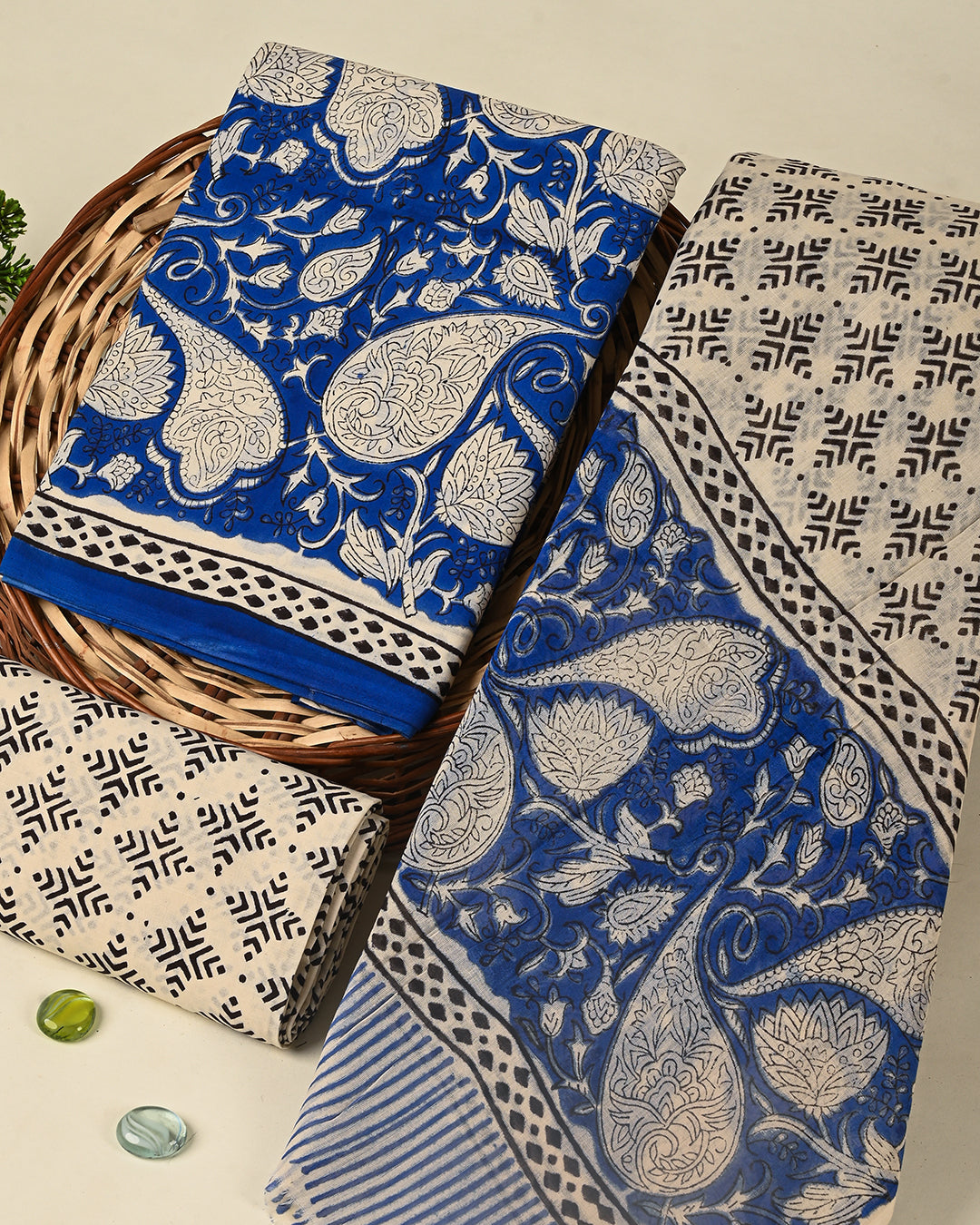 Premium Sanganeri Printed  Cotton Suit With Cotton Dupatta (BSCOTMU94)