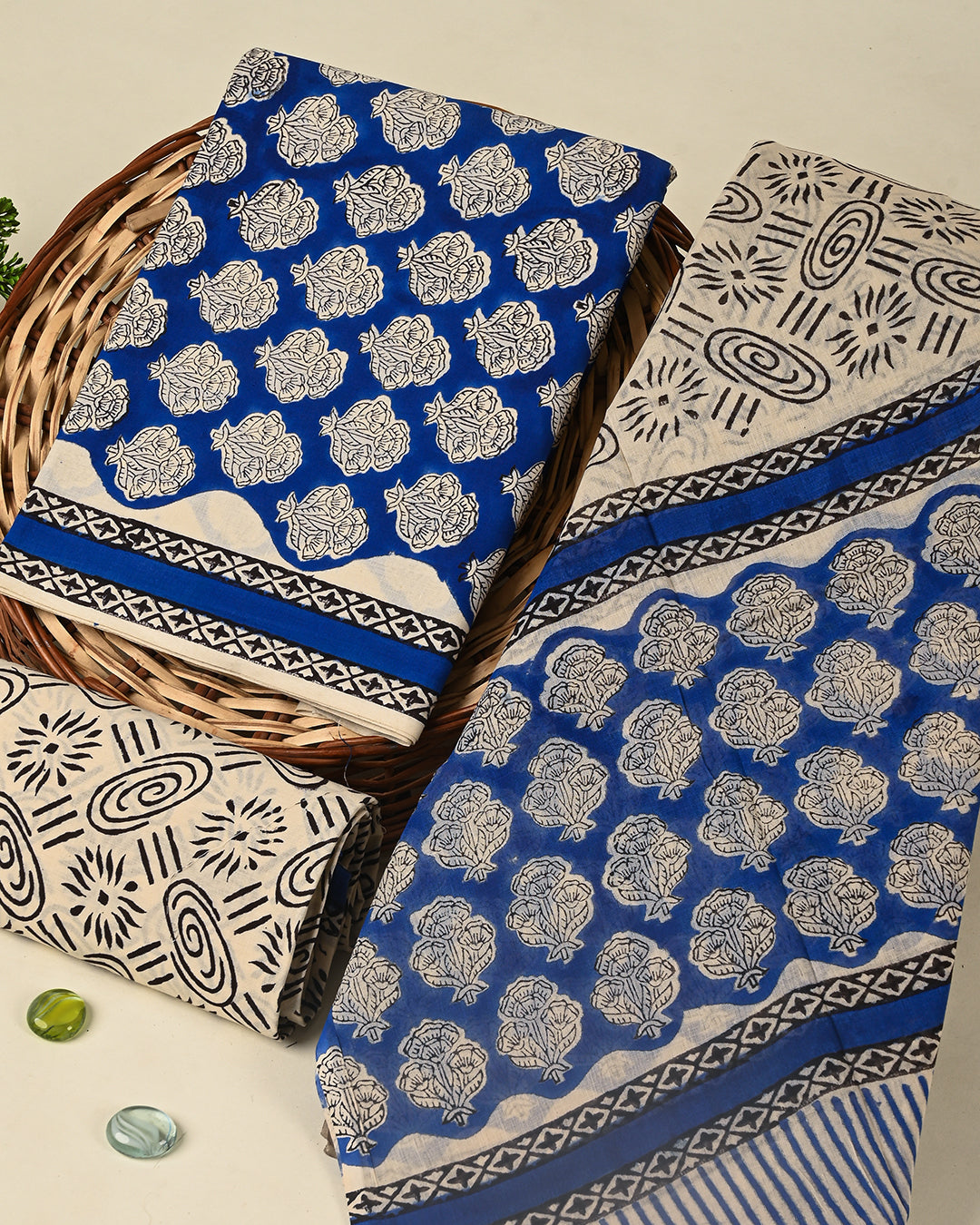 Elegant Sanganeri Printed  Cotton Suit With Cotton Dupatta (BSCOTMU93)