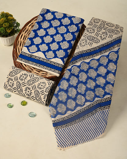 Elegant Sanganeri Printed  Cotton Suit With Cotton Dupatta (BSCOTMU93)
