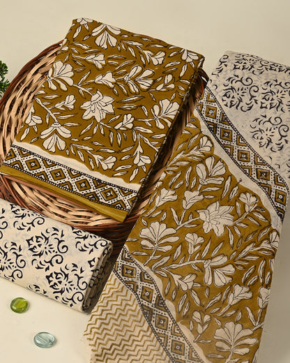 Elegant Sanganeri Printed  Cotton Suit With Cotton Dupatta (BSCOTMU112)