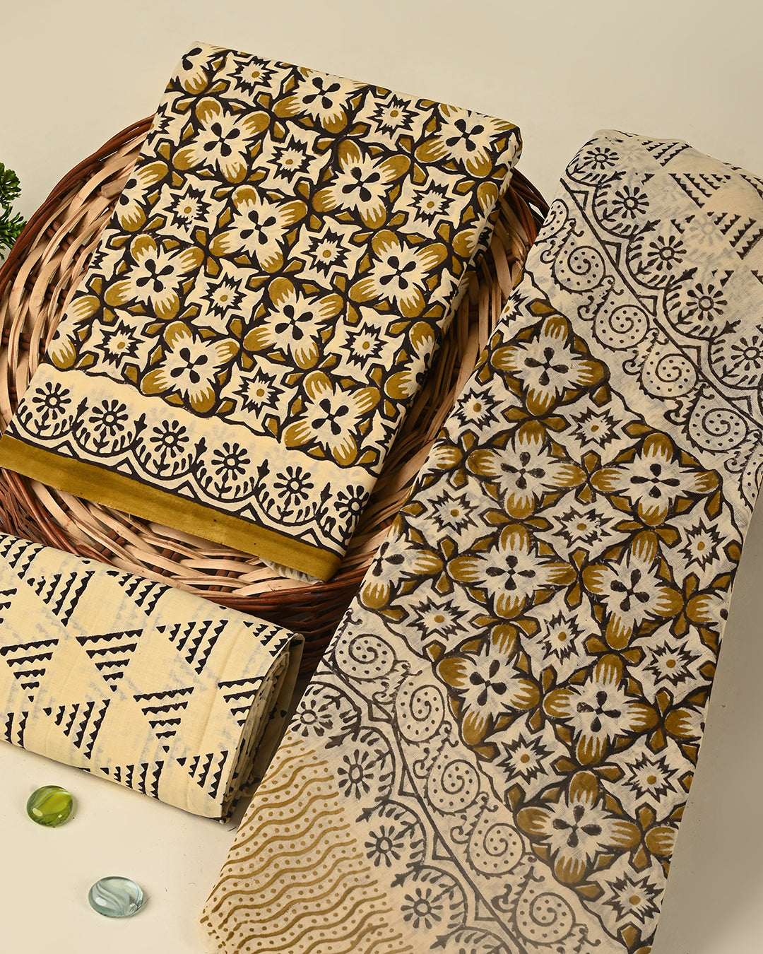 Premium  Sanganeri Printed  Cotton Suit With Cotton Dupatta (BSCOTMU116)
