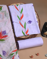 New Purple Hand Block Printed Cotton Suit With Chnaderi Dupatta BSCD39