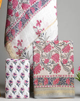 Premium Sanganeri Print Maheshwari Silk Suit Set (BSMH04)
