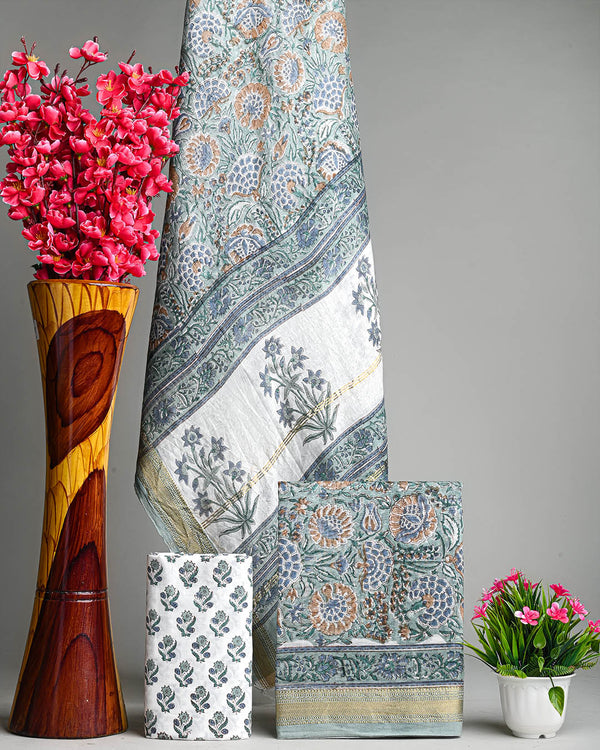 Premium Sanganeri Print Maheshwari Silk Suit Set (BSMH01)