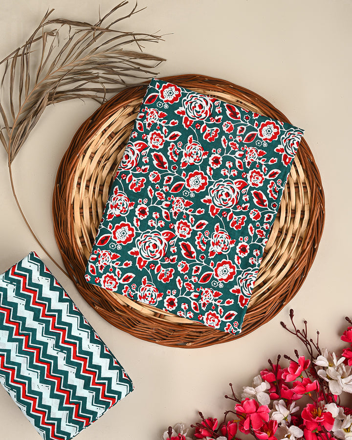 Premium Sanganeri Printed Cotton Suit Top And Bottom Set (BSTB29)