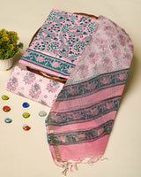 Exclusive Pink Hand Block Print Cotton Suit With Kota Dupatta BSCOTKO19