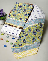Elegant Hand Block Printed Cotton Suit With Cotton Duptta (BSCOTMU70)