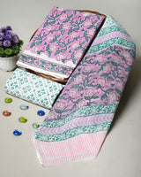 Premium Hand Block Printed Cotton Suit With Cotton Duptta (BSCOTMU32)