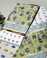 Elegant Hand Block Printed Cotton Suit With Cotton Duptta (BSCOTMU70)