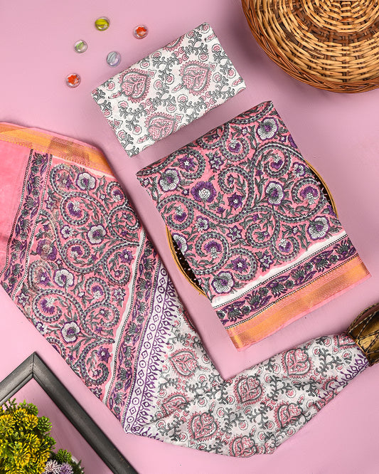 Premium Sanganeri  Printed Maheshwari Silk Suit (BSMAHMA66)
