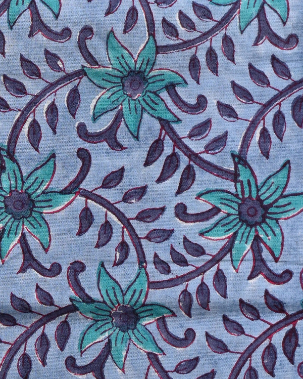 Premium Hand Block Sanganeri Print Cotton Suit With Chiffon Dupatta (BSCOTCH17)