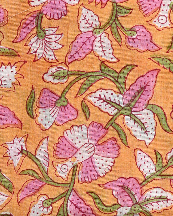 Premium Multicolour Hand Block Sanganeri Print Cotton Suit With Chiffon Dupatta (BSCOTCH18)