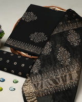 Hand Block Printed Cotton Suit With Organza Dupatta BSCOD35