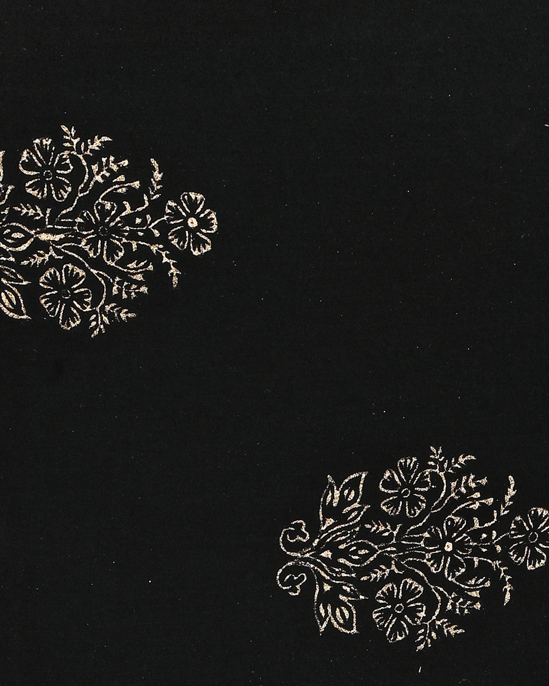 New Black  with Golden Strips Hand Block Printed Cotton Suit With Organza Dupatta BSCOD35