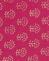 New Pink Hand Block Printed Cotton Suit With Organza Dupatta BSCOD36